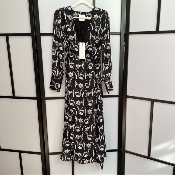 [4] NWT Acler Garber Dress Wedding Guest Floral Print Long Sleeve Maxi Dress - Picture 3 of 16